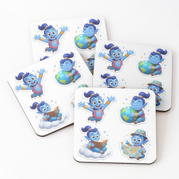 Item preview, Cute 3D Blue Genie Adventure Sticker Pack designed and sold by WhimsicalStudioArt.