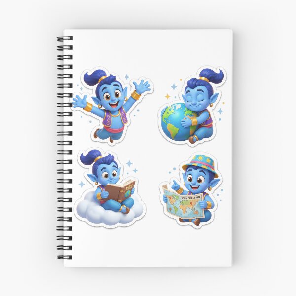 Item preview, Cute 3D Blue Genie Adventure Sticker Pack designed and sold by WhimsicalStudioArt.
