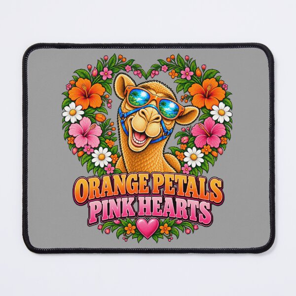Item preview, ORANGE PETALS PINK HEARTS – Lesbian Love Garden Pride Camel – Funny Animal T-Shirt Gift for Animal Lovers designed and sold by Camel & Quirk.