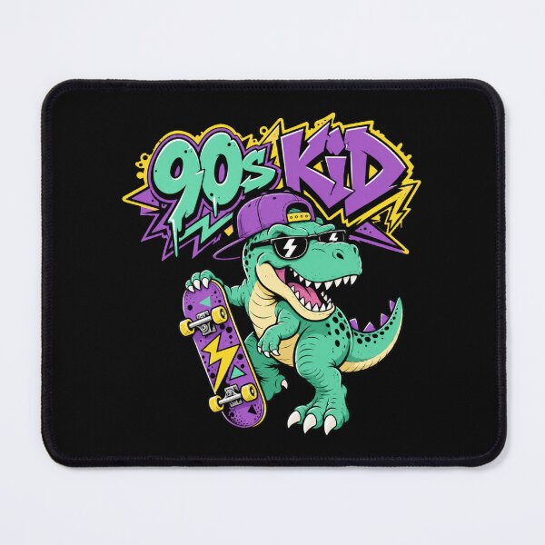 Item preview, 90s Kid Retro Dinosaur Skateboard 90s Nostalgia T-Shirt designed and sold by digital.stickerperso.com.
