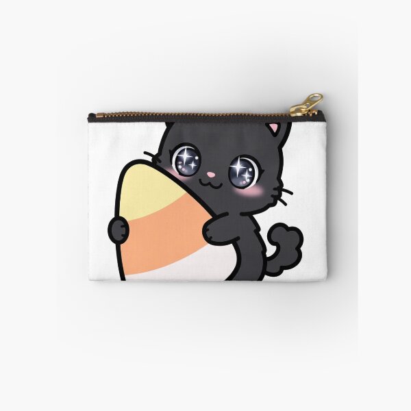 Item preview, Black Kitten Hugging Giant Candy Corn Sticker designed and sold by xiaoxiaochibi.