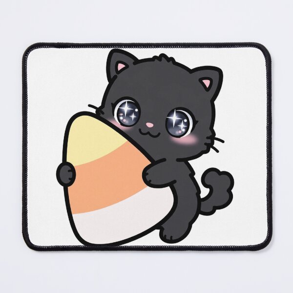 Item preview, Black Kitten Hugging Giant Candy Corn Sticker designed and sold by xiaoxiaochibi.