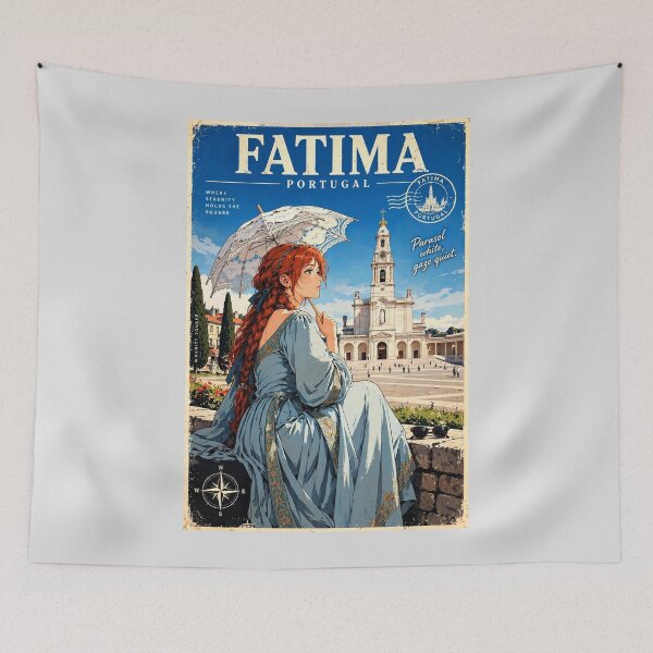 Item preview, Portugal — Sanctuary of Fátima — A Serene Afternoon Beneath Portugal's Peaceful Blue Sky designed and sold by DibujandoPorfa.
