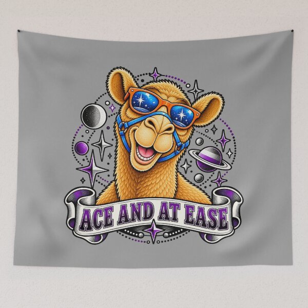 Item preview, ACE AND AT EASE – Ace Pride Stars Pride Camel – Funny Animal T-Shirt Gift for Animal Lovers designed and sold by Camel & Quirk.
