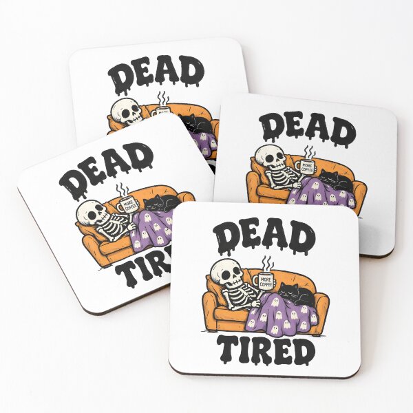 Item preview,  Boo, Dead Tired Halloween Skeleton – Funny Spooky Sticker designed and sold by kstheladesigns.