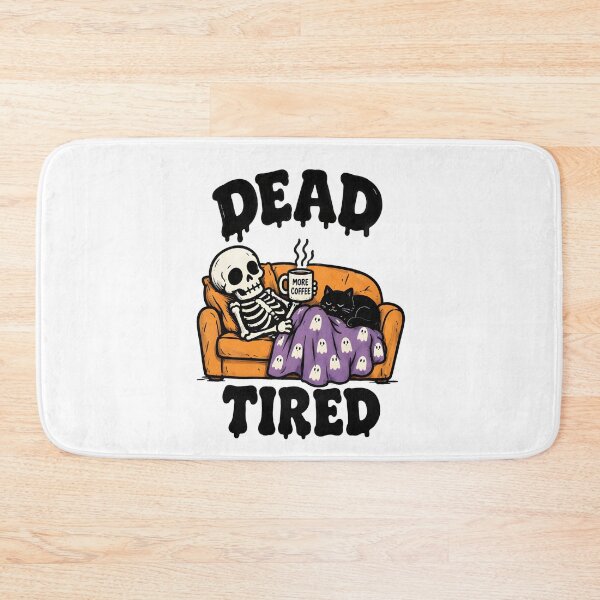 Item preview,  Boo, Dead Tired Halloween Skeleton – Funny Spooky Sticker designed and sold by kstheladesigns.