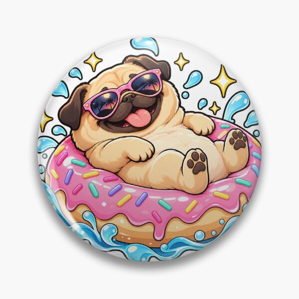 Item preview, Cute Pug Donut Float Summer designed and sold by A Light Worker.