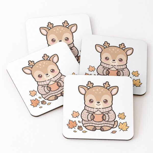Item preview, Cozy Deer Fawn with Hot Cocoa designed and sold by xiaoxiaochibi.