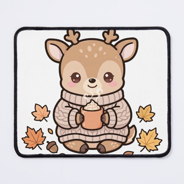 Item preview, Cozy Deer Fawn with Hot Cocoa designed and sold by xiaoxiaochibi.