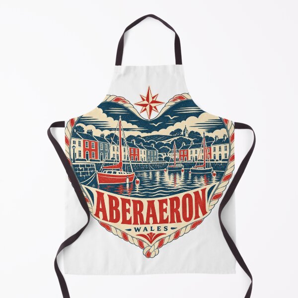 Item preview, Aberaeron Wales Travel Souvenir Nautical Woodcut Heart designed and sold by VisualArtsOasis.