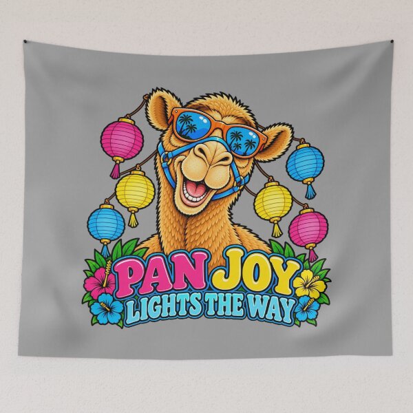 Item preview, Pan Pride Glow – PAN JOY LIGHTS THE WAY Cartoon Camel – Funny Animal T-Shirt Gift for Animal Lovers designed and sold by Camel & Quirk.