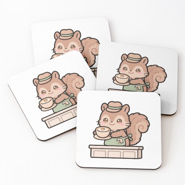 Item preview, Squirrel Barista with Acorn Latte Art designed and sold by xiaoxiaochibi.