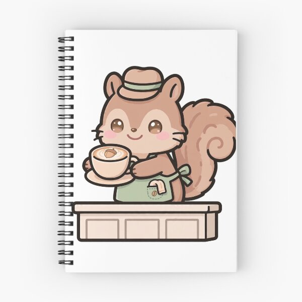 Item preview, Squirrel Barista with Acorn Latte Art designed and sold by xiaoxiaochibi.