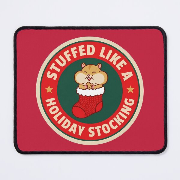 Item preview, Stuffed Like A Holiday Stocking Hamster Badge designed and sold by DripCultureLab.