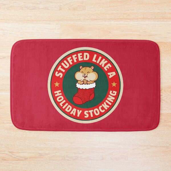 Item preview, Stuffed Like A Holiday Stocking Hamster Badge designed and sold by DripCultureLab.