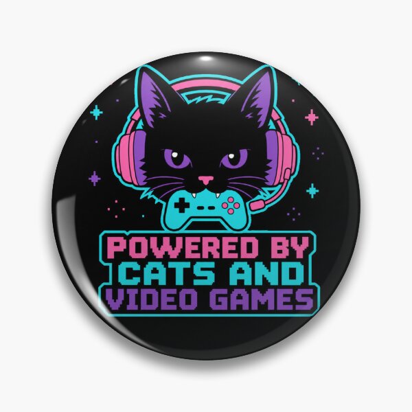 Item preview, Powered By Cats And Video Games Black Cat Gamer Shirt designed and sold by digital.stickerperso.com.