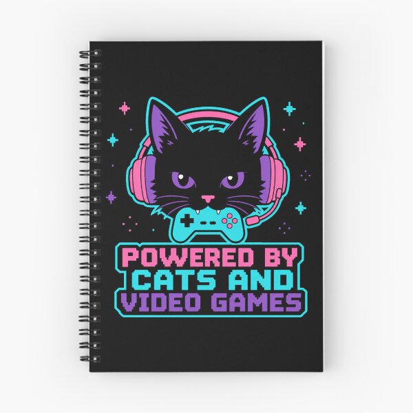 Item preview, Powered By Cats And Video Games Black Cat Gamer Shirt designed and sold by digital.stickerperso.com.