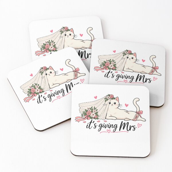 Item preview, It's Giving Mrs Cat Bride Wedding Humor designed and sold by gordonbwyashop.