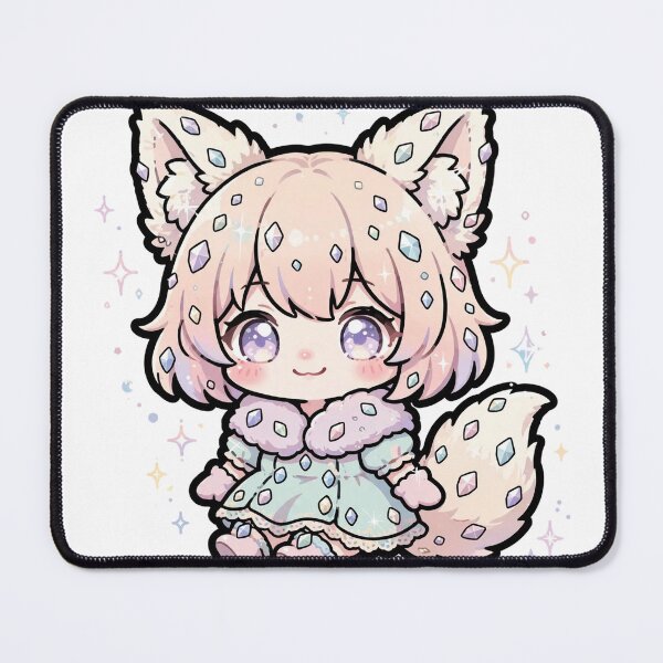 Item preview, Crystal Fox Girl — Pastel Gemstone Kawaii Chibi Sticker designed and sold by xiaoxiaochibi.