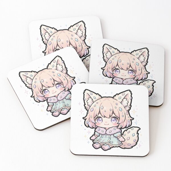 Item preview, Crystal Fox Girl — Pastel Gemstone Kawaii Chibi Sticker designed and sold by xiaoxiaochibi.