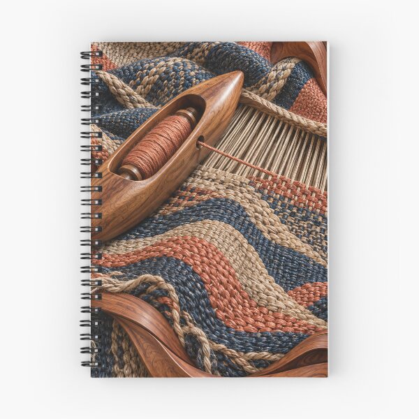 Item preview, Wooden Weaving Shuttle and Woven Fabric – Rustic Handmade Textile Art Print designed and sold by Kaleidoscope Print.