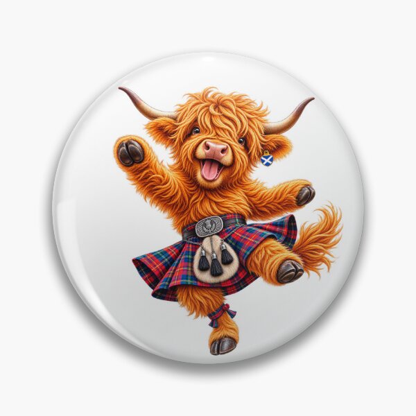 Item preview, Cute Scottish Highland Cow Highland Dancing in Tartan Kilt designed and sold by MaedK.