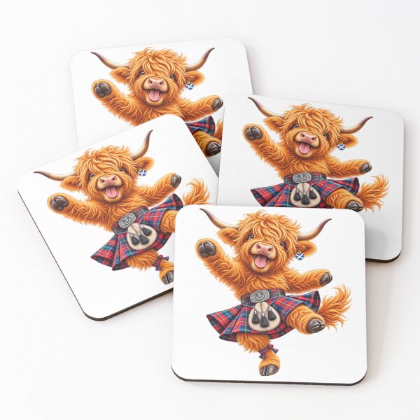Item preview, Cute Scottish Highland Cow Highland Dancing in Tartan Kilt designed and sold by MaedK.
