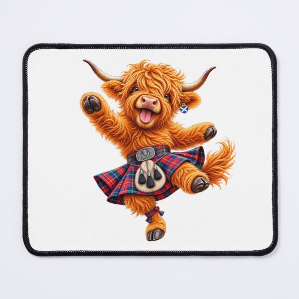 Item preview, Cute Scottish Highland Cow Highland Dancing in Tartan Kilt designed and sold by MaedK.