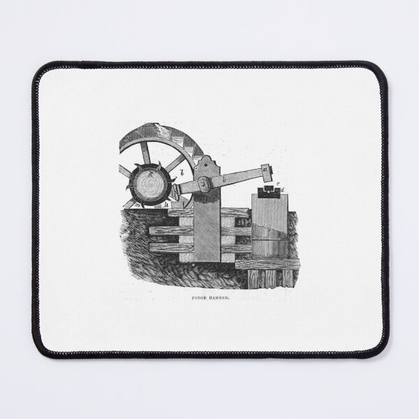 Item preview, Victorian Industrial Forge Hammer Woodcut Print designed and sold by Antique Science Press.