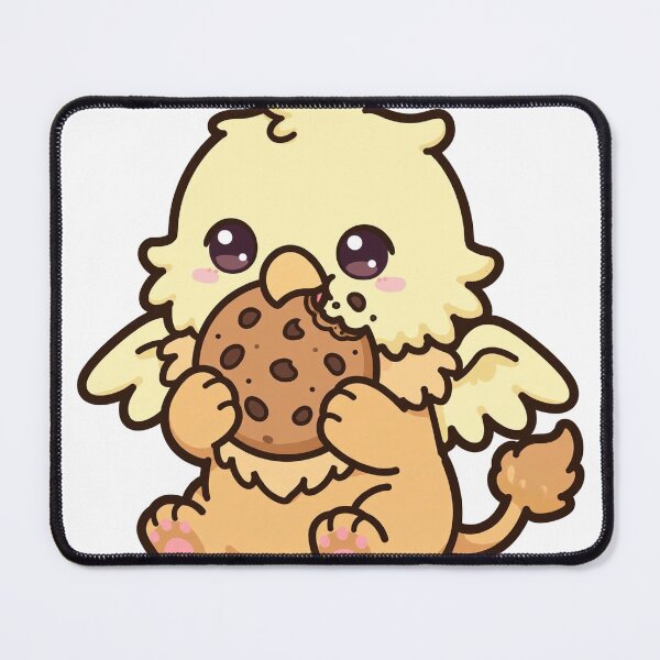 Item preview, Baby Griffin Munching Giant Cookie — Cute Fantasy Animal Sticker designed and sold by xiaoxiaochibi.