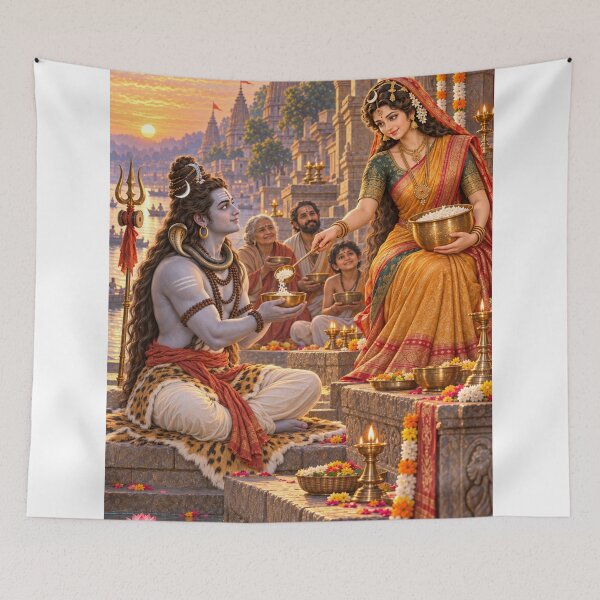 Item preview, Goddess Annapurna Feeds Lord Shiva and the Devotees designed and sold by Homyar.