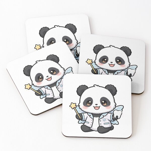 Item preview, Panda Tooth Fairy Dentist — Cute Chibi Panda Sticker designed and sold by xiaoxiaochibi.