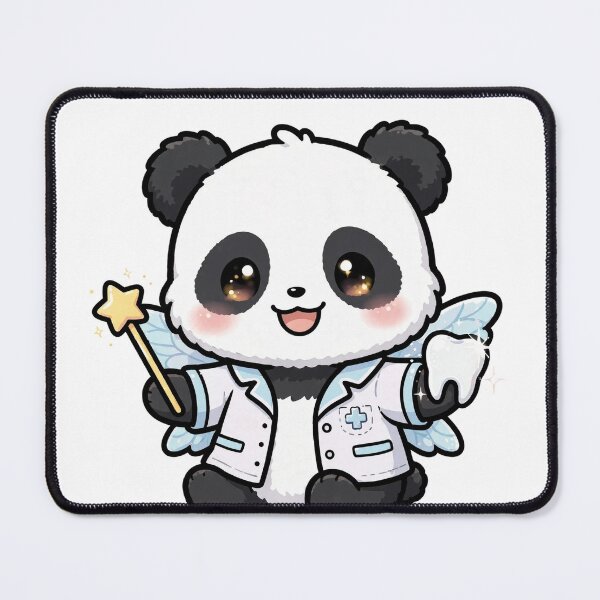 Item preview, Panda Tooth Fairy Dentist — Cute Chibi Panda Sticker designed and sold by xiaoxiaochibi.