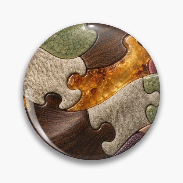 Item preview, Luxury Mixed Material Puzzle – Abstract Wood, Amber and Leather Art Print designed and sold by Kaleidoscope Print.