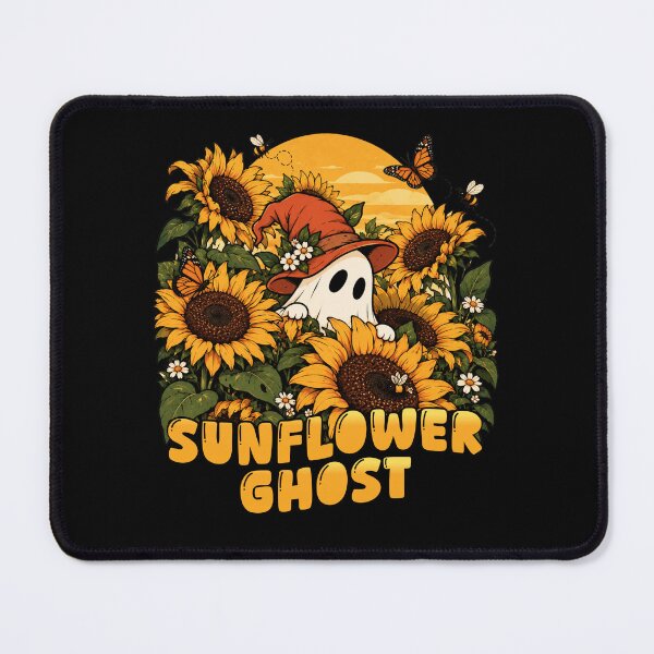 Item preview, Sunflower Ghost - Cute Spooky Witchy Sunflower Garden designed and sold by sekrecja.