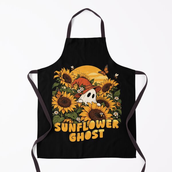 Item preview, Sunflower Ghost - Cute Spooky Witchy Sunflower Garden designed and sold by sekrecja.