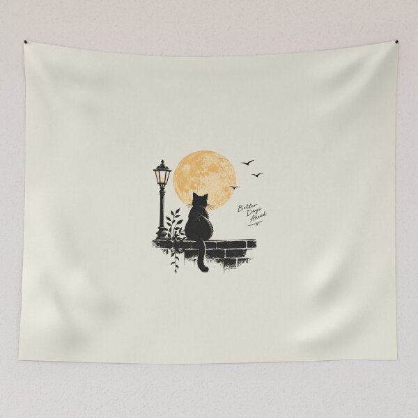 Item preview, Better Days Ahead – Cat Under the Moon designed and sold by Pransis_Diginer_26.