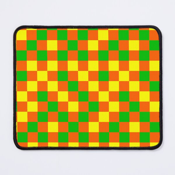 Item preview, Green And Yellow On Orange Checkered Pattern designed and sold by PatternTitan.