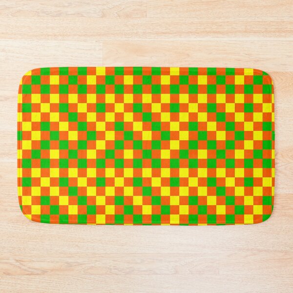 Item preview, Green And Yellow On Orange Checkered Pattern   designed and sold by PatternTitan.
