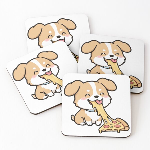 Item preview, Cheese-Pull Corgi with Pizza designed and sold by xiaoxiaochibi.