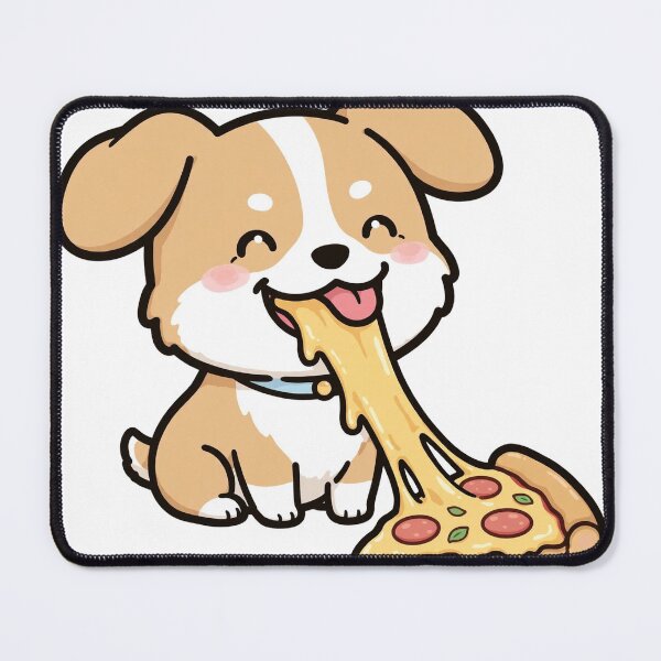 Item preview, Cheese-Pull Corgi with Pizza designed and sold by xiaoxiaochibi.