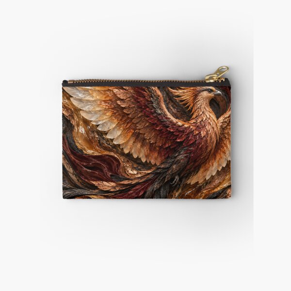 Item preview, Crystal Phoenix Rising – Luxury Copper and Amber Fantasy Bird Art Print designed and sold by Kaleidoscope Print.