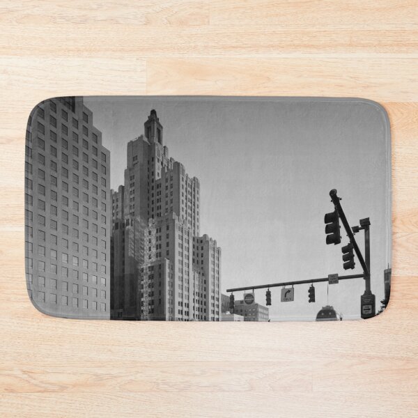 Item preview, Kennedy Plaza, the Superman Building, downtown Providence, Rhode Island vintage black and white photograph designed and sold by Astrid Arkhangelsky.