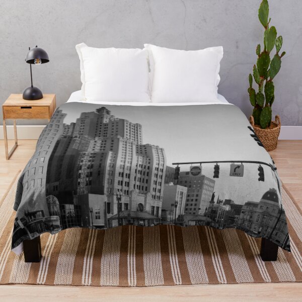 Item preview, Kennedy Plaza, the Superman Building, downtown Providence, Rhode Island vintage black and white photograph designed and sold by Astrid Arkhangelsky.