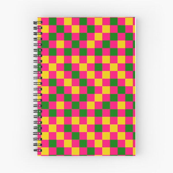 Item preview, Green And Yellow On Pink Checkered Pattern designed and sold by PatternTitan.