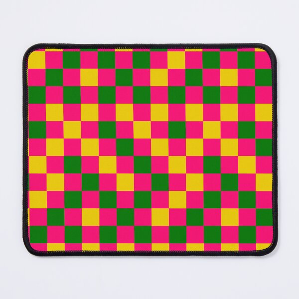 Item preview, Green And Yellow On Pink Checkered Pattern designed and sold by PatternTitan.