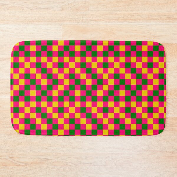 Item preview, Green And Yellow On Pink Checkered Pattern   designed and sold by PatternTitan.