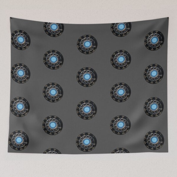 Item preview, A vintage rotary phone dial painted in glowing blue. designed and sold by ShimekShop.