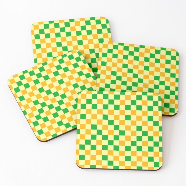 Item preview, Green And Yellow On Yellow Checkered Pattern   designed and sold by PatternTitan.