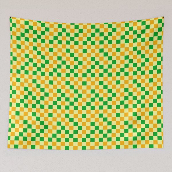 Item preview, Green And Yellow On Yellow Checkered Pattern   designed and sold by PatternTitan.